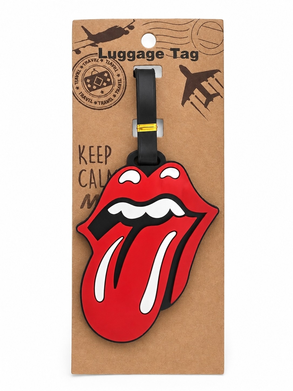 Rock ’n’ Roll Inspired Red Lips Tongue Luggage Tag NWT